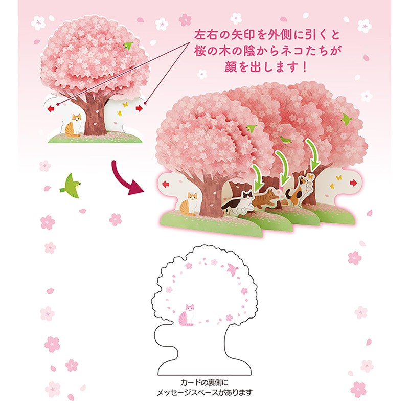 Sanrio 718483 Spring Cherry Blossom Cat Message Card JSC 17-5