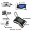 TechAffect Multi Tool Keyring Carabiner Watch Travelling Alarm Clock -Digital