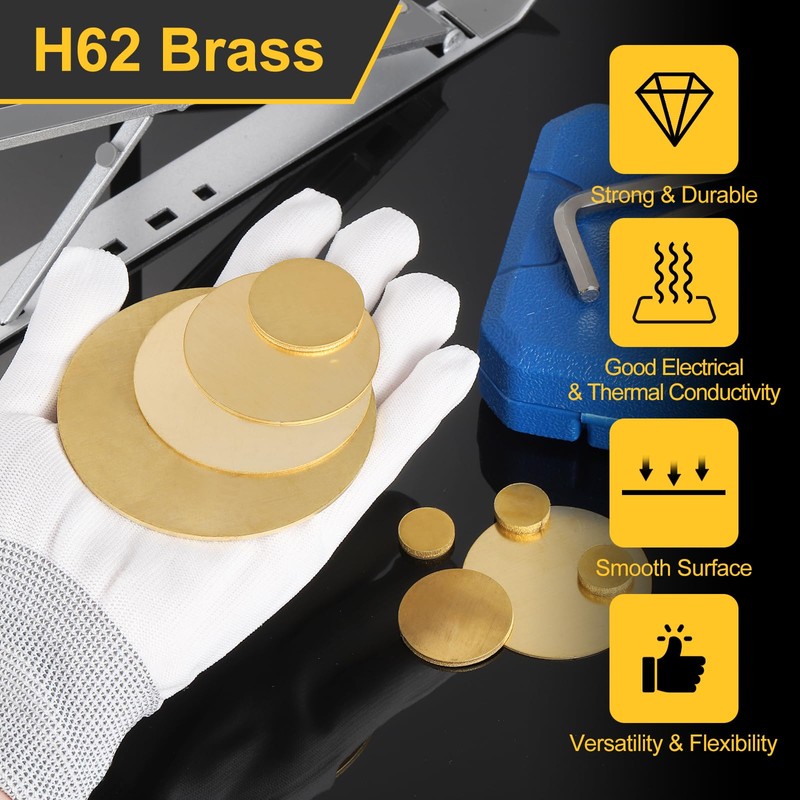 Sourcing Map 5Pcs H62 Brass Round Plates, 3.94" Dia x