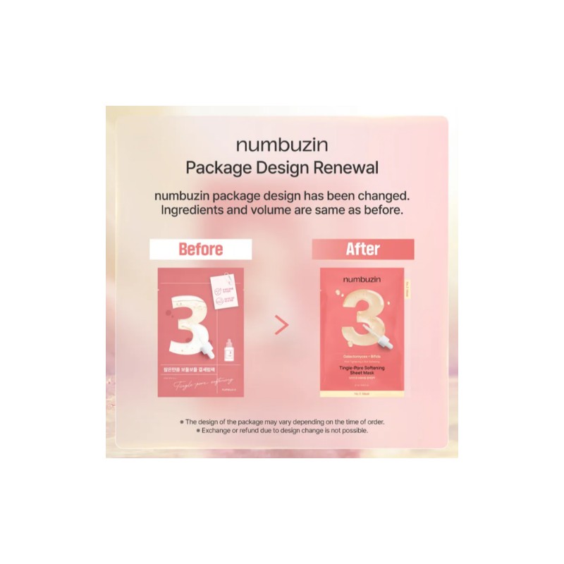 Numbuzin [Numbuzin]No.3 Tingle-Pore Softening Sheet Mask (5ea)