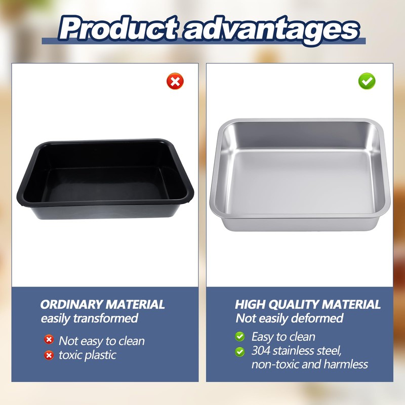 Tiangrid 2 Pack Stainless Steel Commercial Bus Tubs Food Grade