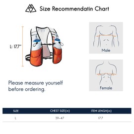 Haimont Water Running Vest Pack with Dual Water Bottles for Women Men, 5L Lightweight Run Water Vest for Trail Running Marathon Race Hiking Mountaineering, L, Orange