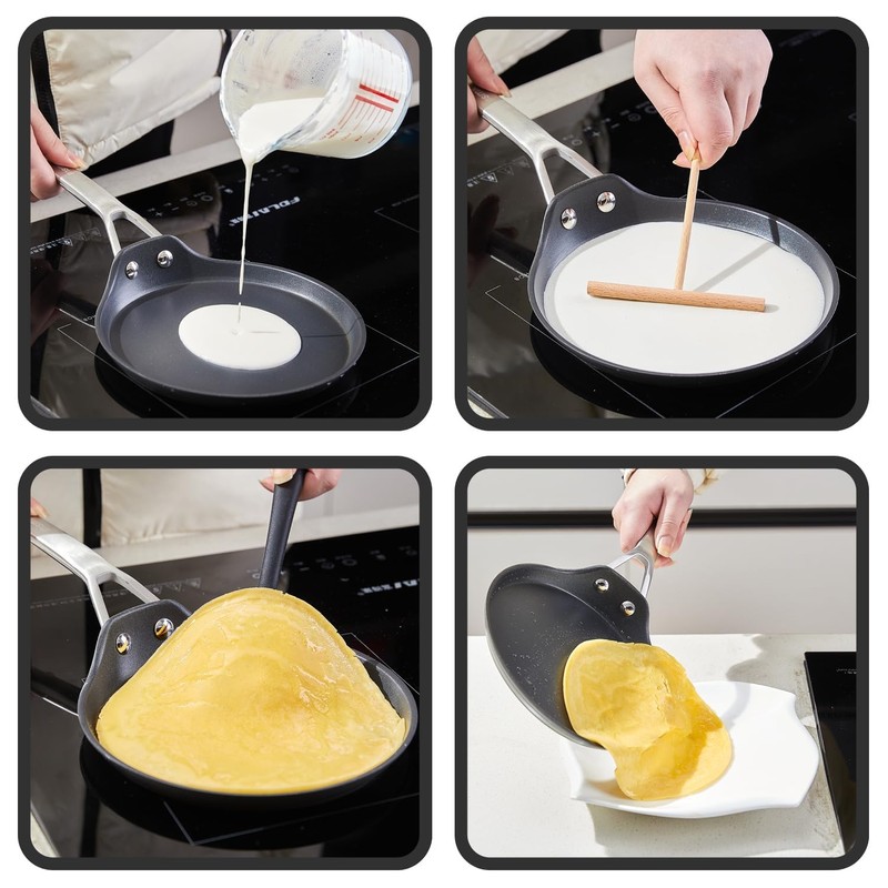 MsMk 11 inch Nonstick Crepe Pan, Titanium and Ceramic Nonstic