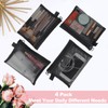 Gelapa 4Pack Small Make Up Bag for Purse, Black Mesh