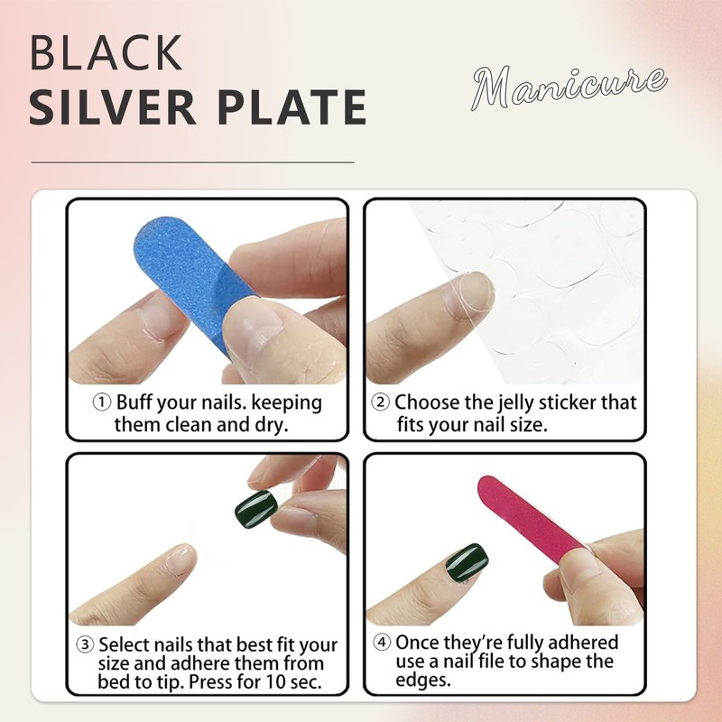 Cosmeria Press On Nails Short, Glue-On False Nails for Perfect