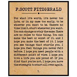 For What It's Worth, Inspirational, Vintage Wall Art Decor, Literature Prints, Minimalist Dorm, Library Decor, Boho Quote Print, Book Page Wall Decor, Classic Book Quotes, UNFRAMED-8X10 INCH