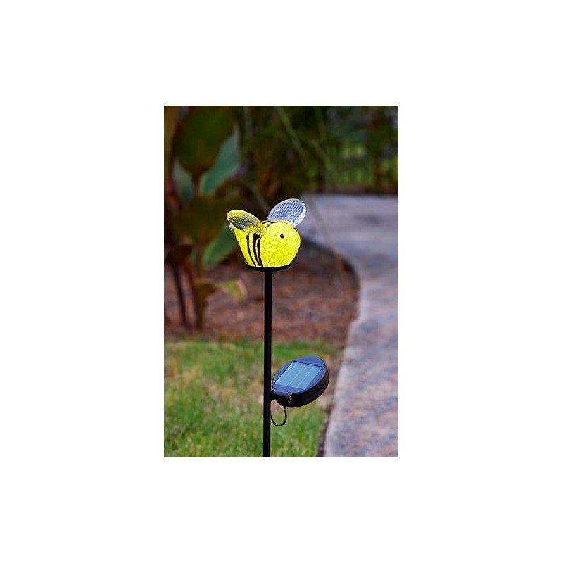 Mud Pie Cardinal Glass Lit Garden Stake; Approx 33"