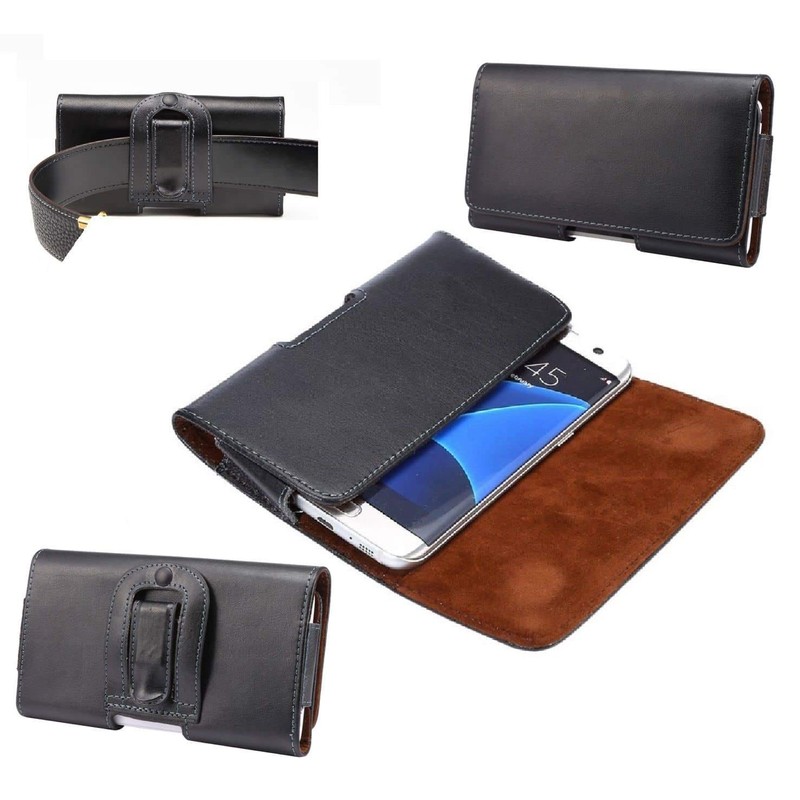 DFV mobile - Gürteltasche Echtleder Holster Etui mit Horizontalem Gürtelschlaufen