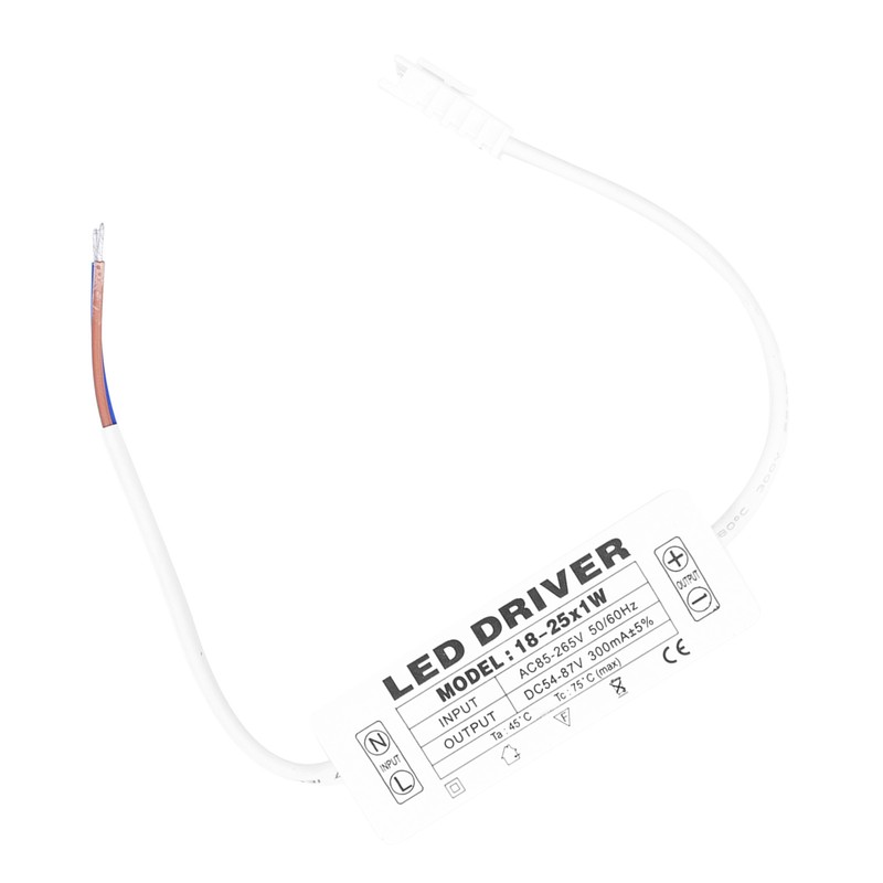 18‑25X1W LED Driver Constant Current 300mA Input AC85‑265V Output 54‑87VDC