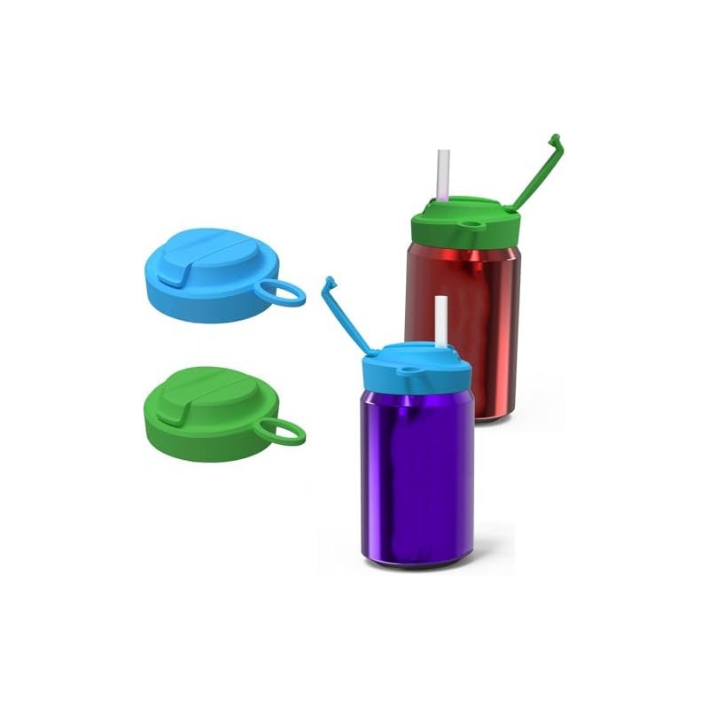 Tapas de Silicona para Latas de Refresco con Pajita, Paquete