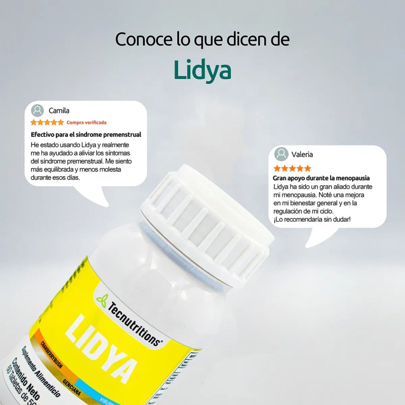 Suplemento Lidya, Tecnu® Síndrome Premenstrual Menopausia Sabor Sin sabor