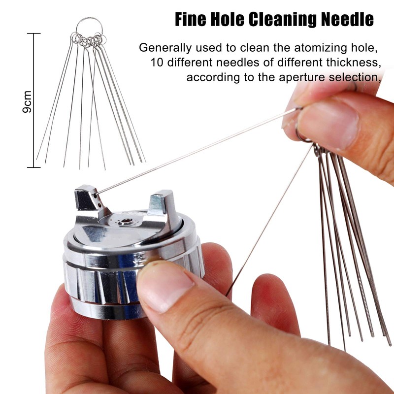 17pcs Multi-Purpose Spray Gun Cleaning Kit,Nylon Brushes Paint Gun Cleaning