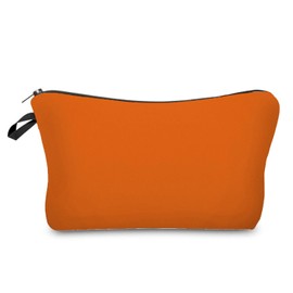 Livel lhood Pure Orange Makeup Bag DIY Cute Small Organizer Zipper Pouch Solid Orange Cosmetic Bag Present for Women Friends Sisters