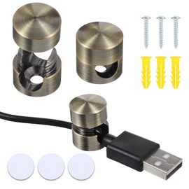 3Pcs Metal Cable Clips, Aluminum Cord Organizer Holder Desk Cable Clips Management, Hide Phone Charging Cables Keeper Wire Charger Holder for Nightstand, Kitchen Appliances, Office Supplies