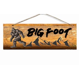 MONSTERS BIGFOOT BIG SIGHTING 6 x 16  Inches WOOD SIGN VINTAGE TRAVEL SASQUATCH ART