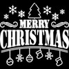 Decal Stickers of Merry Christmas Banner (White) (Set of 2)
