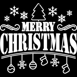 Decal Stickers of Merry Christmas Banner (White) (Set of 2) Premium Waterproof Vinyl Decal Stickers for Laptop Phone Accessory Helmet Car Window Mug Tuber Cup Door Wall - ANDVER1d87273WH