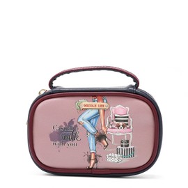 NICOLE LEE Amparo Small Fashion Jewelry Organizer Handbag, Earring and Ring Holders, Extra Zip Pocket, Travel Case (Casual Walk)