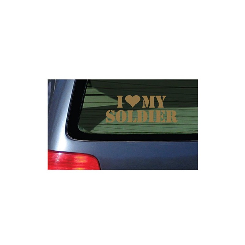 I Love My Soldier Vinyl Sticker Decal 2 Lines Gold