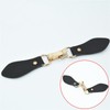 Black Leather Sew-On Coat Buckle Vintage Leather Toggle Buttons Sewing