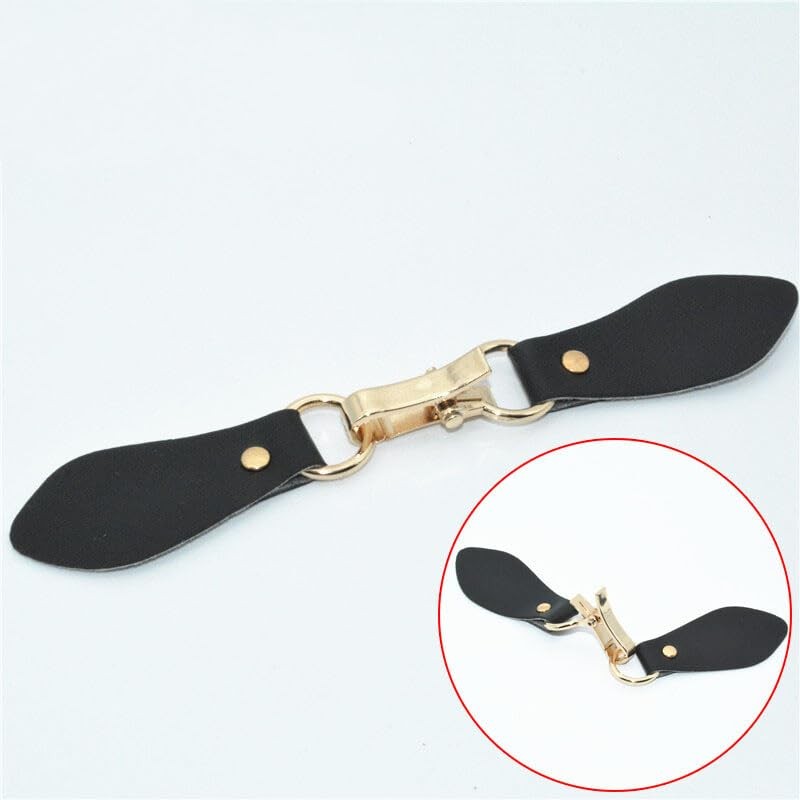 Black Leather Sew-On Coat Buckle Vintage Leather Toggle Buttons Sewing