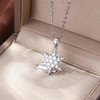 SLUYNZ Solid 925 Sterling Silver Sparkling CZ Snowflake Necklace Pendant