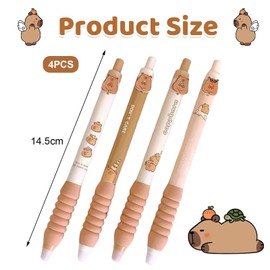 Mrltau 4 Pieces Cute Capybara Pens, Capybara Things, Easy to Grip, Writing, Capybara Gift, Animal Pens, Animal Pens, Beautiful Pens, Cute Stuff, Capibara Stationery