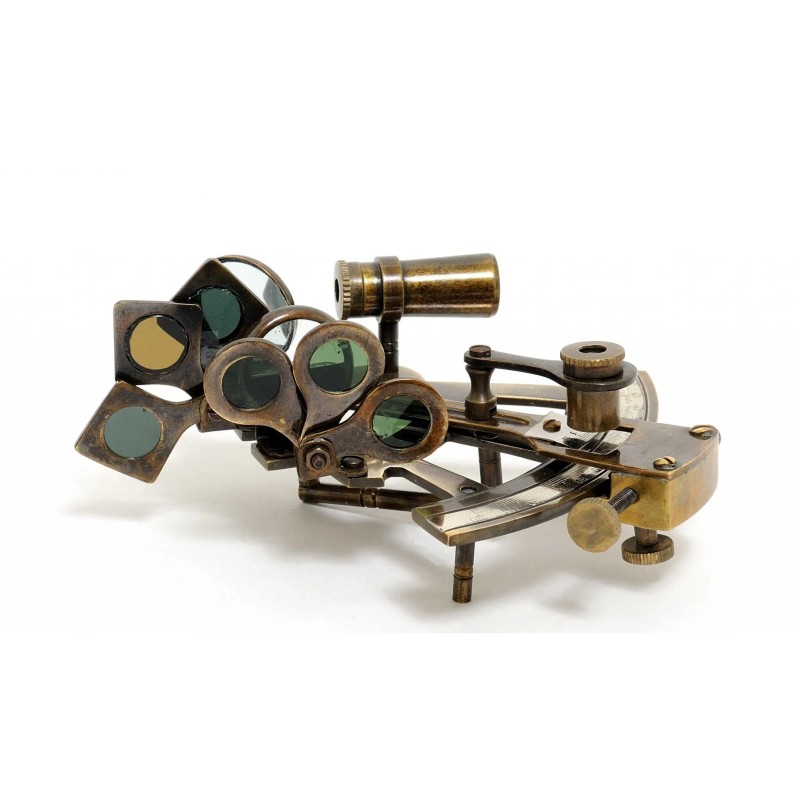 Homeroots 4" X 4.5" X 2.5" Nautical Sextant In Wood