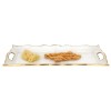 Homeroots 20" Clear And Gold Seeded Glass Serving Tray With