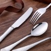 Bisda Silverware Set, 20 Piece Premium 18/8 Stainless Steel Hammered