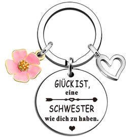 EFNHJF5 Gifts for Women, Girlfriend, Gifts for Mum, for Sisters, Keyring Gifts for Women, Inspirational Gifts for Girlfriend, Sister, Colleague, Wife, Aunt and Mother, Glück Ist,eine Schwester wie