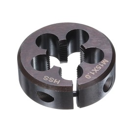 sourcing map Round Threading Die M15 x 1 Metric Thread 38mm OD Adjustable Right Hand High-Speed Steel (HSS) Round Die Screw Thread Cutting Die for Thread Repair