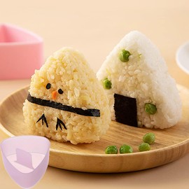 Weenwill Onigiri Mould,2 Pcs Non Stick Triangle Sushi Making Kit Case Sushi Press Mold Rice Ball Mold Maker for Kids Picnic Sushi DIY Tool,Kitchen Cooking