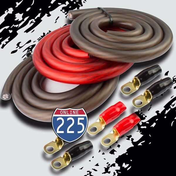 225FWY BIG 3 Upgraded 1/0 AWG Gauge Red & Black
