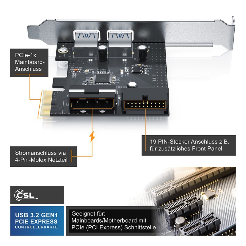 CSL - USB 3.2 Gen1 PCI Express Card PCIe Controller