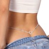 Rhinestone Heart Waist Body Chain Jewelry Heart Crystal Thong Panties