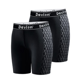 Davion Softball Sliding Shorts Women Padded Compression Slider Shorts for Softball Baseball 2-Pack (Black-M)