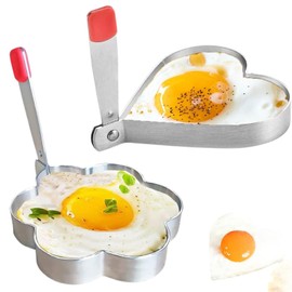 2 Pcs Stainless Steel Egg Rings with Anti Heat Handle Stainless Steel Pancake Mold Non Stick Fried Egg Moulds Fried Egg Cooking Rings for Frying Pancakes,egg moulds for fried eggs,egg frying rings