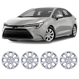 I1MOTOR Hubcaps 16 Inch Wheel Covers Compatible with Toyota Corolla 2020-2025 / Hybrid 2023 2024 2025, 16 Inch Hub Caps Set of 4, R16 Wheel Rims Cover Snap on Car, ABS & PP Material, (Silver Lacquer)