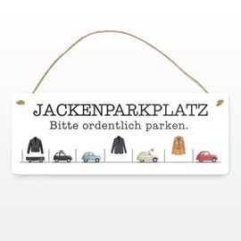 Jackenparkplatz Metallschild - Bitte ordentlich parken Humorvolles Blechschild für Bar oder Kneipe