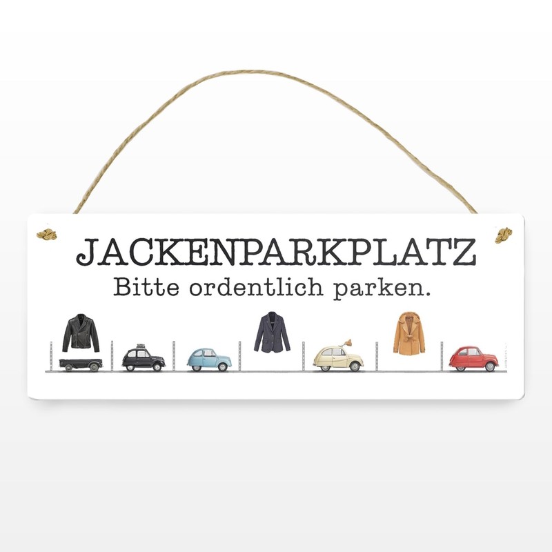 Jackenparkplatz Metallschild - Bitte ordentlich parken Humorvolles Blechschild für Bar