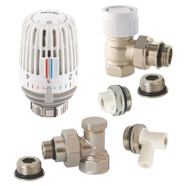 SOMATHERM FOR YOU, 601521908 Thermostatic Head Kit VT0.2 Complete Universal Corner Set 3/8 (12x17) or 1/2 (15x21) Universal Connection Radiator Accessories