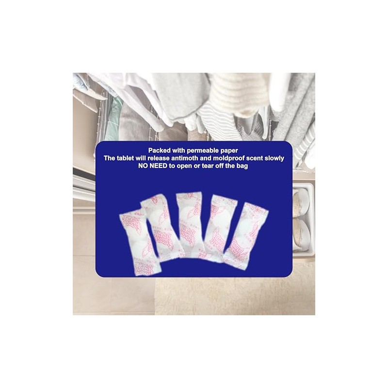 Hyper Cover Anti-Moth and Anti-Mold Tablets - Safe Alternative to