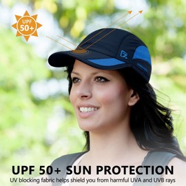 TITECOUGO Golf Hats Men Trucker Hat Running Cap Summer Sun Hat Dri Fit Workout Cooling Hats Truck Hat Hiking for Golf Hiking Outdoor Camping Gym Tennis Travel Cycling Horse Fishing Walking Navy