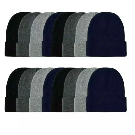 Unbranded 24 Pack Men Women Warm Winter Assorted Beanie Hats Warm Cozy Knit Skull Cap Lot
