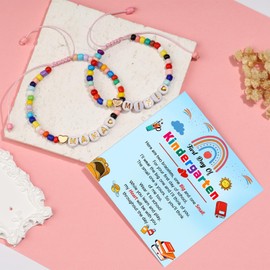 CXLDTE Back to School Gifts First Day of Kindergarten Bracelet Gift Mom Mother Daughter Mommy and Me Bracelets Back to School Essentials Stuff Decorations Deals for Girls Kids Daughter