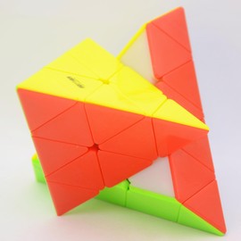 Bucubke QY Pyramid 4x4 Stickerless Magic Triangle Cube QY Pyramid 4x4x4 MoFangGe Puzzle Speed Cube