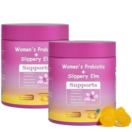 Her Juicy Feminine Probiotics Gummies for Women | Pineapple Flavor | Supports pH Balance, Gut Health & Immune System | with Slippery Elm, Prebiotics &