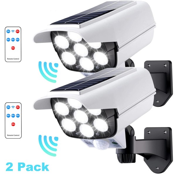 CLAONER 2x Solar Motion Sensor Lights Outdoor Wireless 77 LED