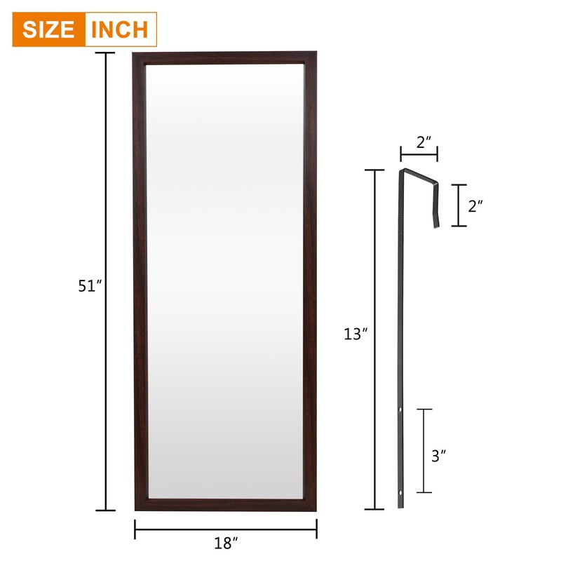 PexFix Door Mirror Full Length 51"x18" Over The Door Rectangle